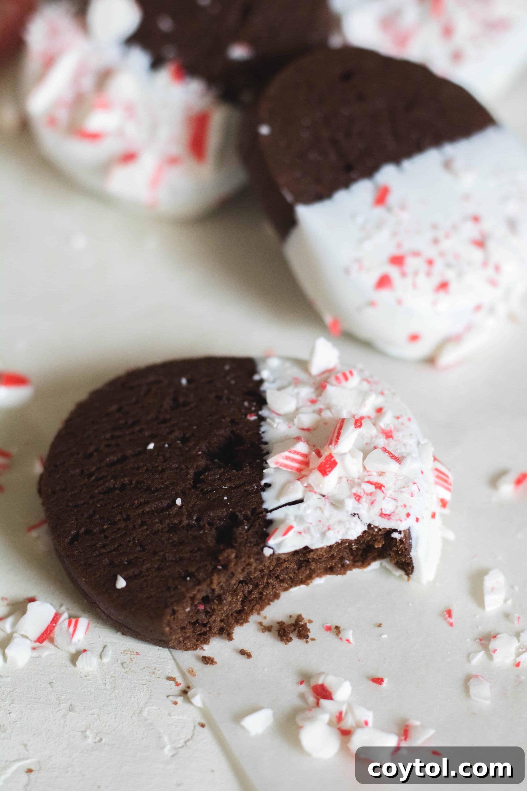 Candy cane crunch slice and bake chocolate cookies ready to eat