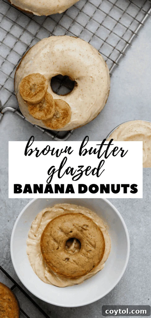 Brown butter glazed donuts, perfect for pinning.