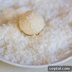 Perfect no bake coconut balls for the holidays, a delightful and simple treat.