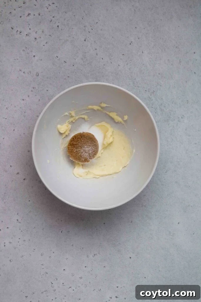 Creaming butter and sugar for edible cookie dough