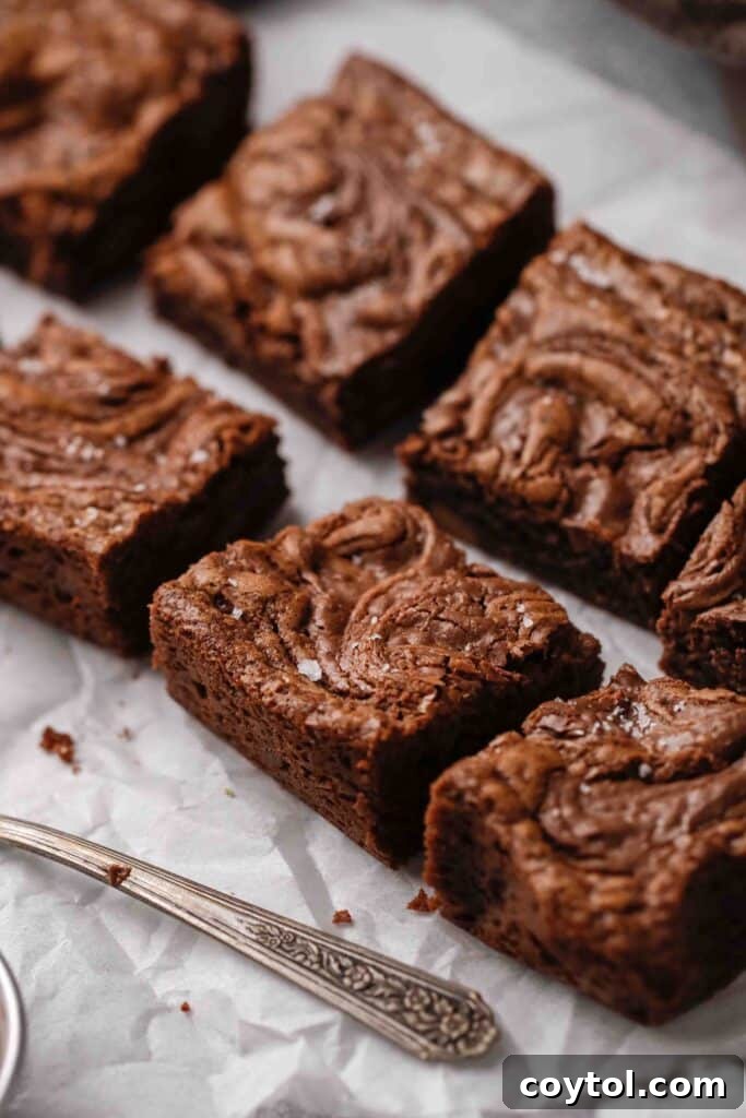 Small Batch Fudgy Nutella Brownie Loaf 6 Nutella brownies in a loaf pan