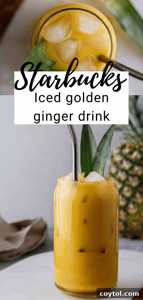 Starbucks Iced Turmeric Latte with Ginger - Pin for later