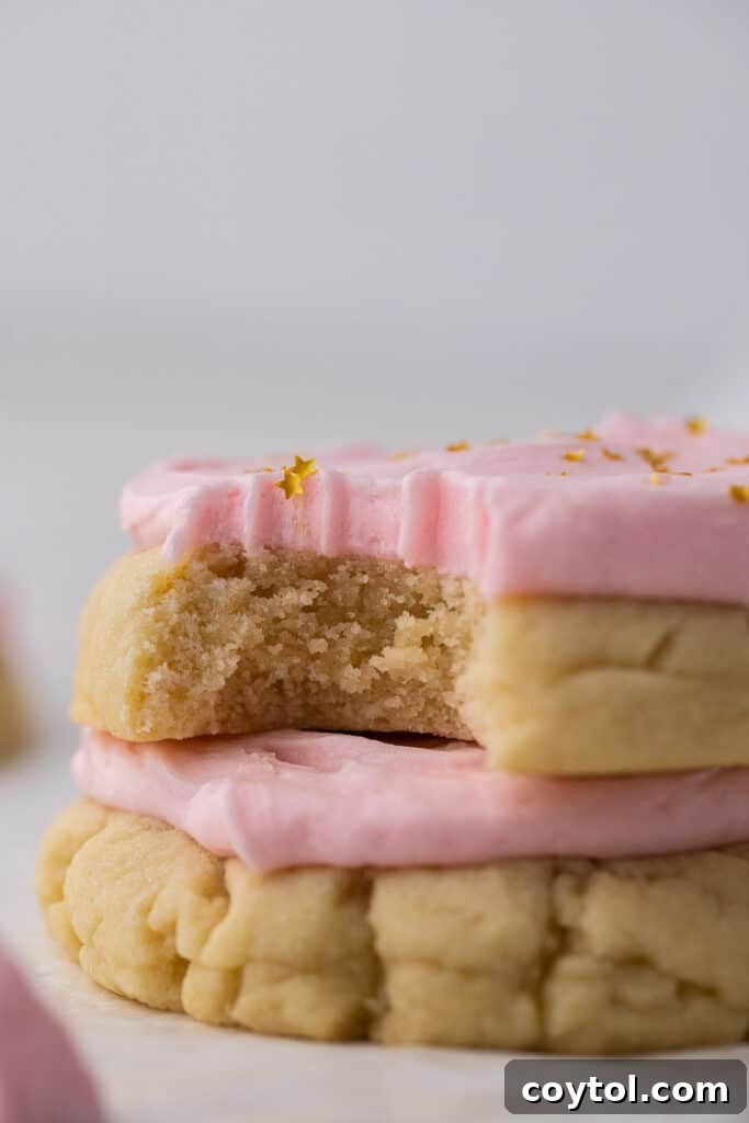 Crumbl Style Chilled Sugar Cookies 2 Homemade Crumbl sugar cookie copycat with pink almond frosting