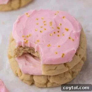 Crumbl sugar cookies stacked
