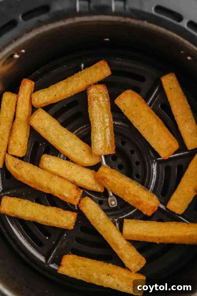 Crispy air fried polenta fries