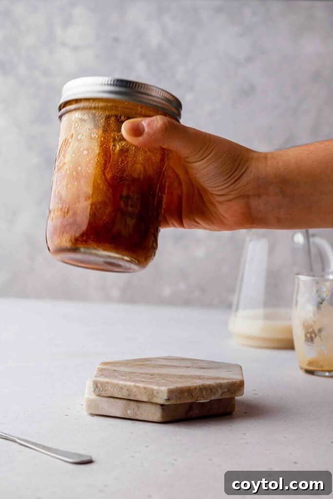 Brown Sugar Oat Espresso Velvet 9 Shaking espresso shot with brown sugar syrup