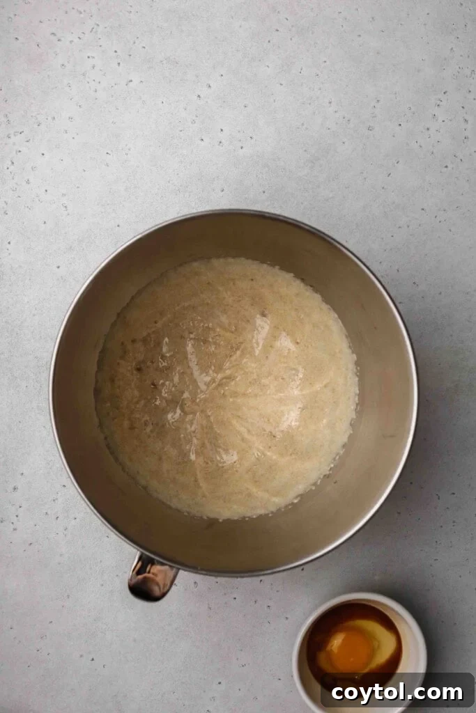Creaming the butter, oil, and sugar