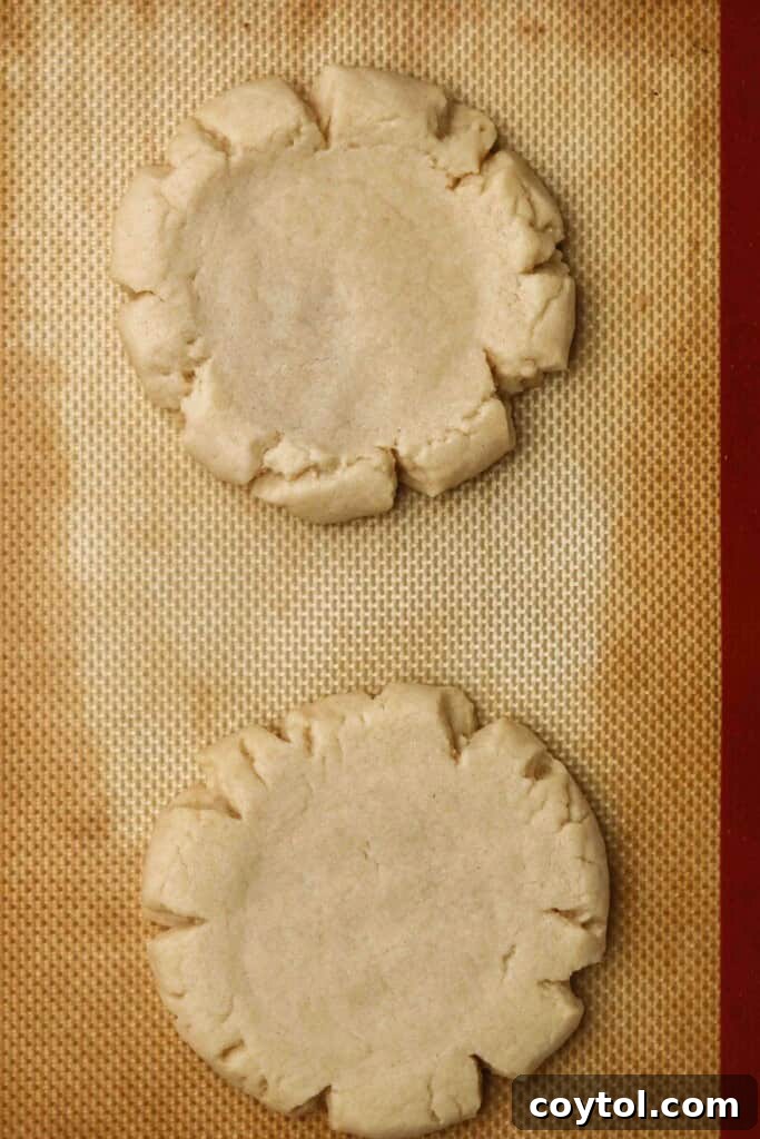 Baked sugar cookies on a baking sheet