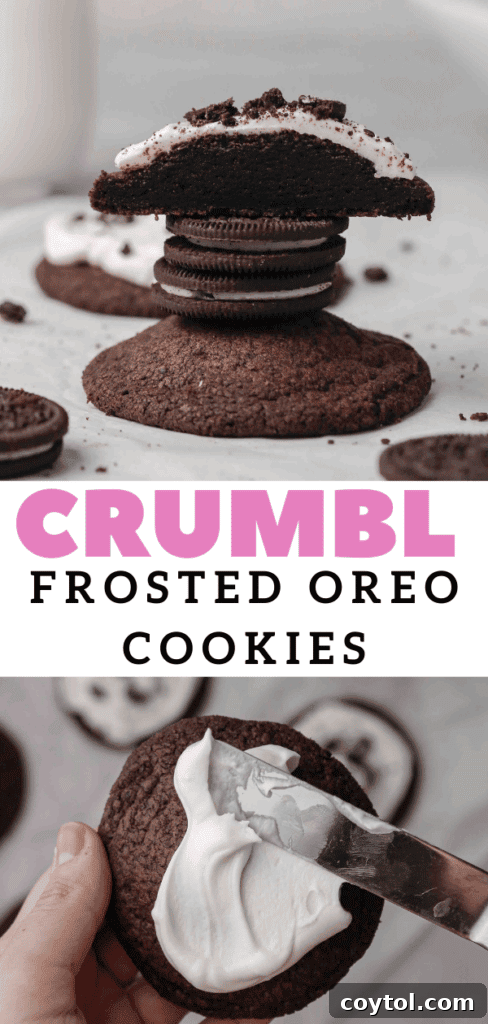 Homemade Crumbl Oreo Buttercream Cookies 20 Soft Oreo sugar cookies with frosting
