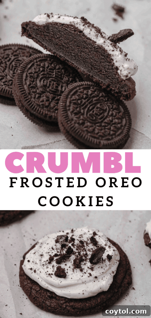 Homemade Crumbl Oreo Buttercream Cookies 21 CRUMBL frosted Oreo cookies copycat recipe