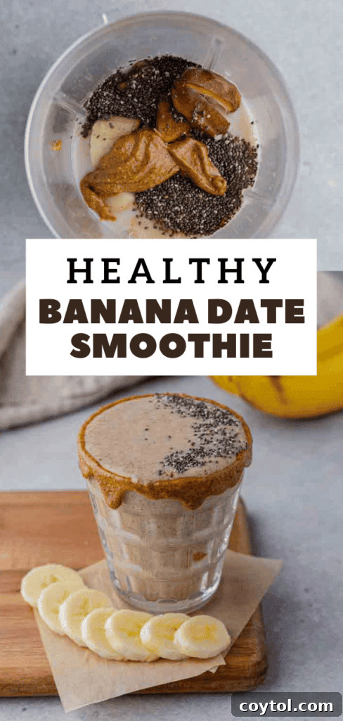 Golden Goodness Almond Banana Date Smoothie 9 A vibrant, healthy smoothie recipe ready for pinning.