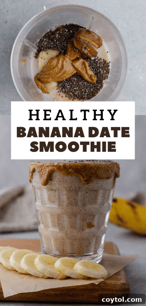 Golden Goodness Almond Banana Date Smoothie 12 Refreshing and healthy banana date smoothie idea.