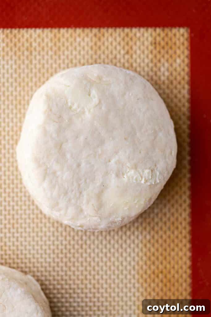 Close up of a buttery, golden-brown biscuit