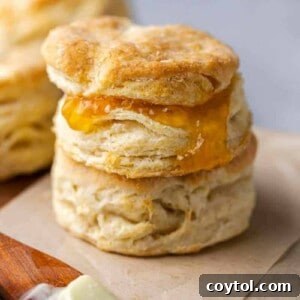 Flaky biscuit with jam