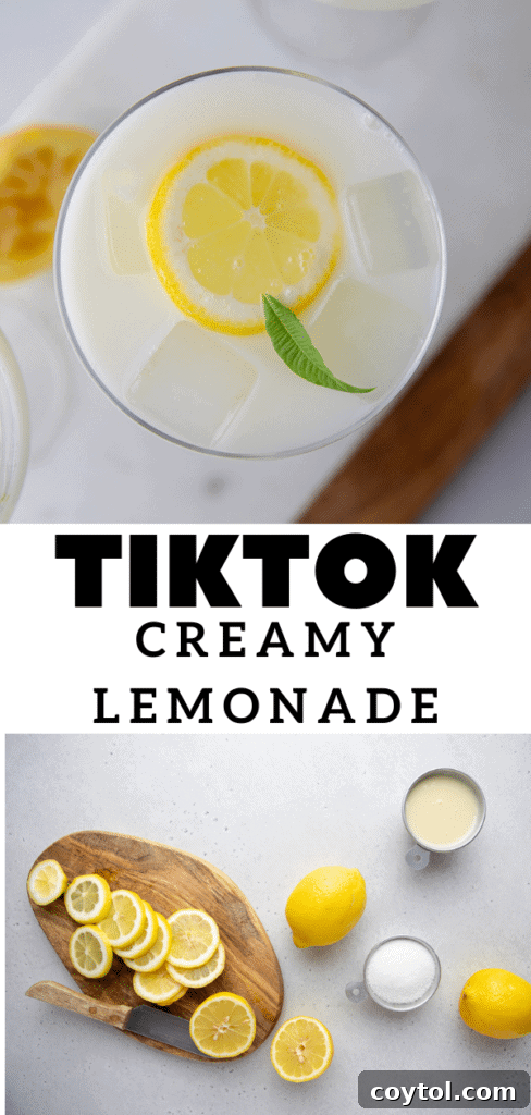 Refreshing creamy lemonade recipe for summer parties, easy to make and share on Pinterest