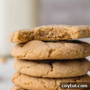 Small batch peanut butter cookies stack