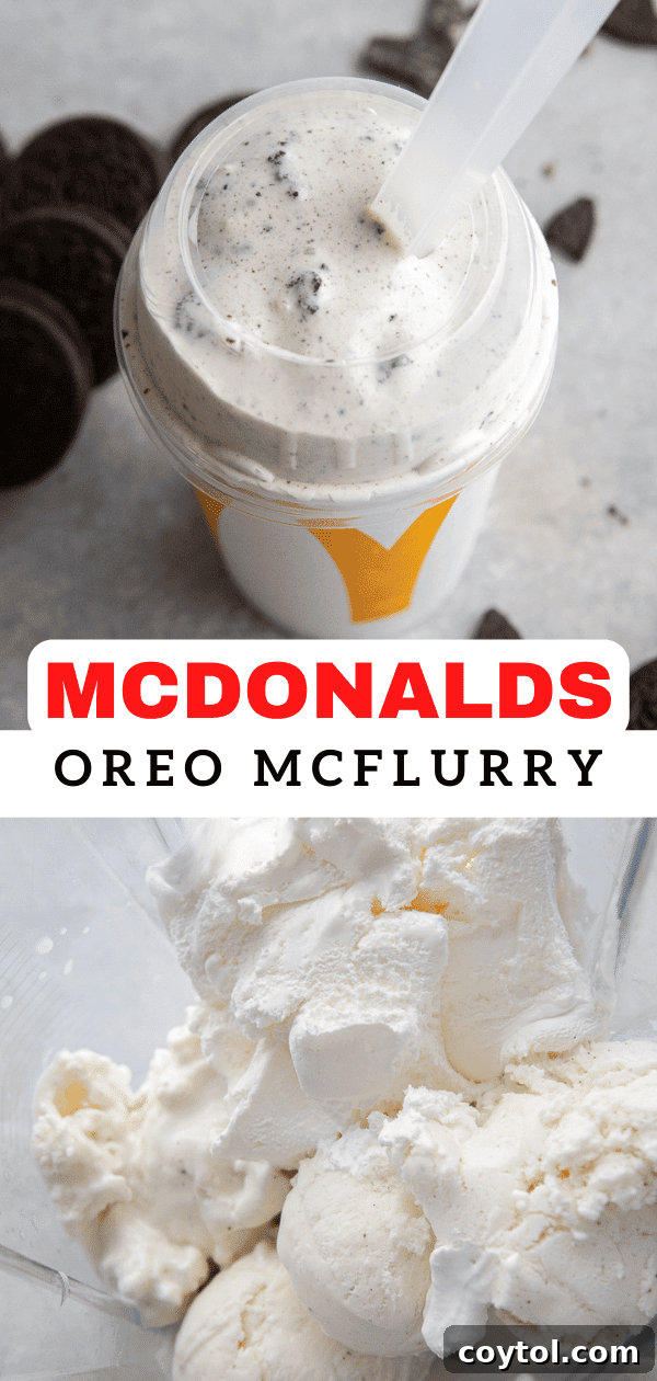 Pinterest graphic: 3-Ingredient Oreo McFlurry Recipe, Perfect for Cravings!