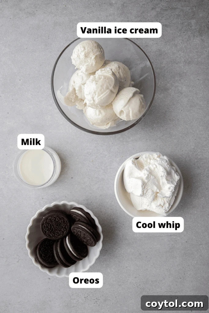 Close-up of a McDonald's-style Oreo McFlurry with a swirl of soft serve and visible cookie pieces.