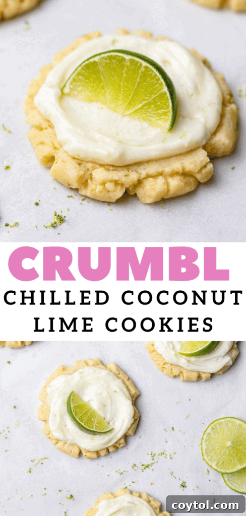 Zesty Island Chill Coconut Lime Cookies 20 Another image of CRUMBL copycat cookies for social media sharing.