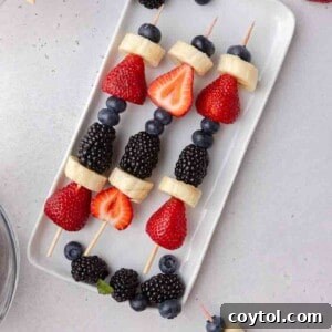 Kid-Friendly Red White and Blue Fruit Skewers
