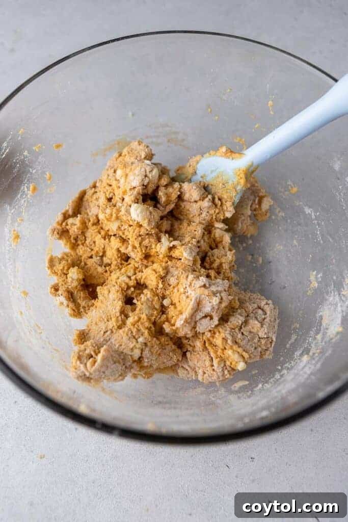 Dough forming with pumpkin and buttermilk