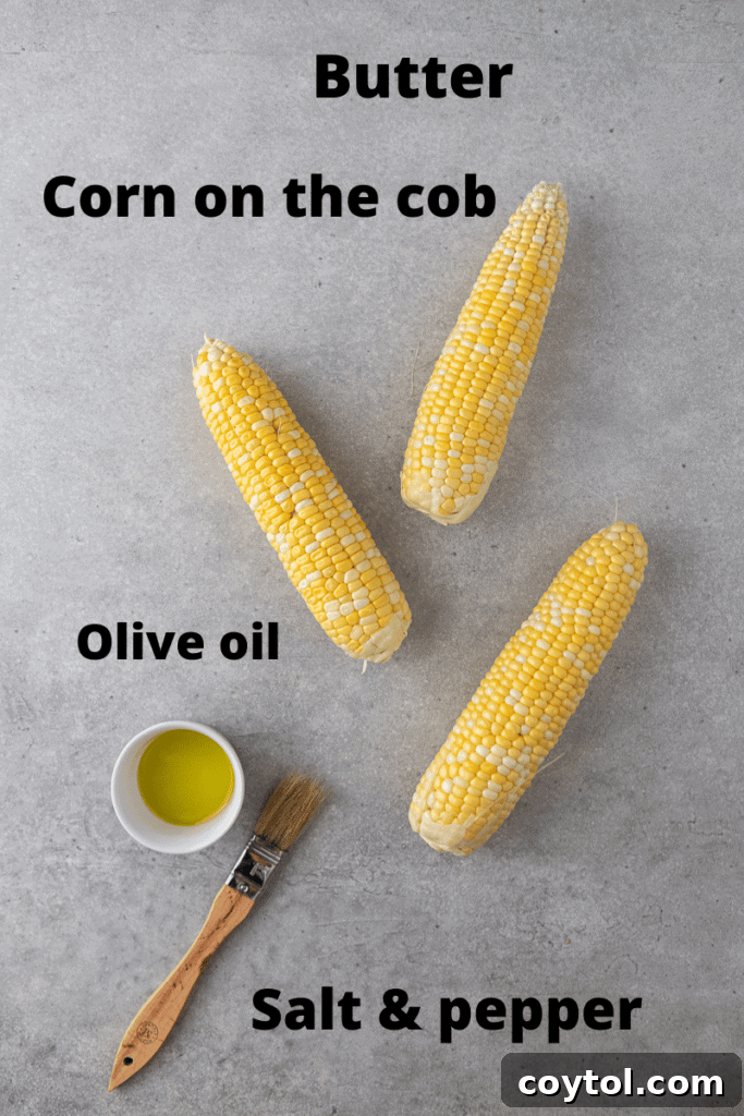 Ingredients for air fryer corn on the cob
