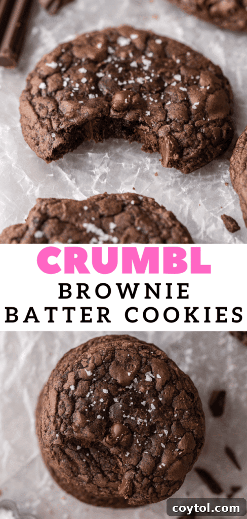 Decadent Crumbl Brownie Batter Cookies 20 Close-up of a Crumbl brownie batter cookie, highlighting its rich, fudgy texture.
