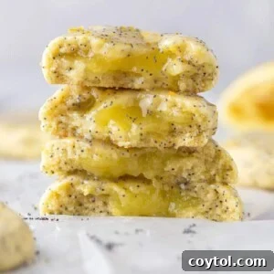 Stack of lemon poppy seed cookie from crumbl
