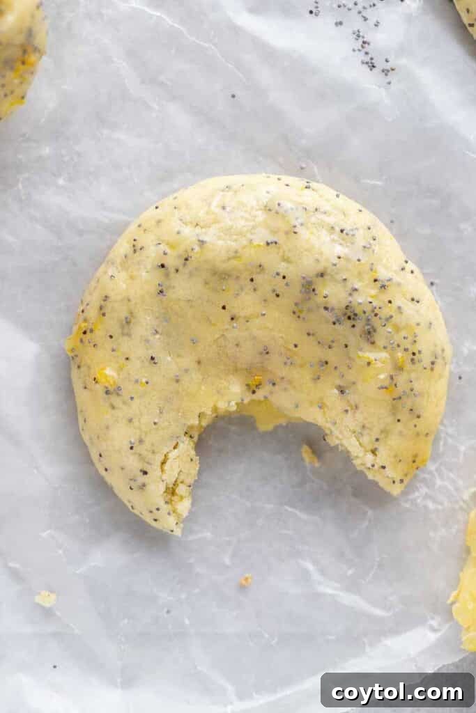 Overhead of lemon curd stuffed cookie