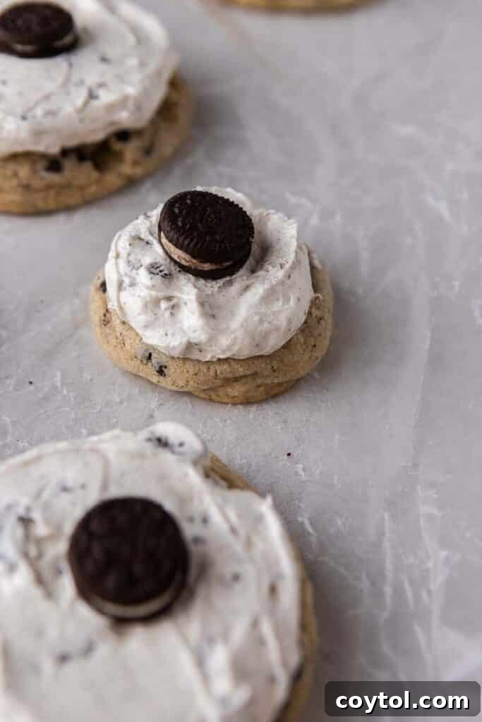 Creamy Cookies and Cream Milkshake Cookie 11 Catering crumbl cookies and cream milkshake cookies