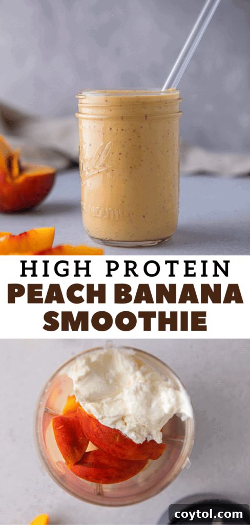 no sugar added peach banana smoothie