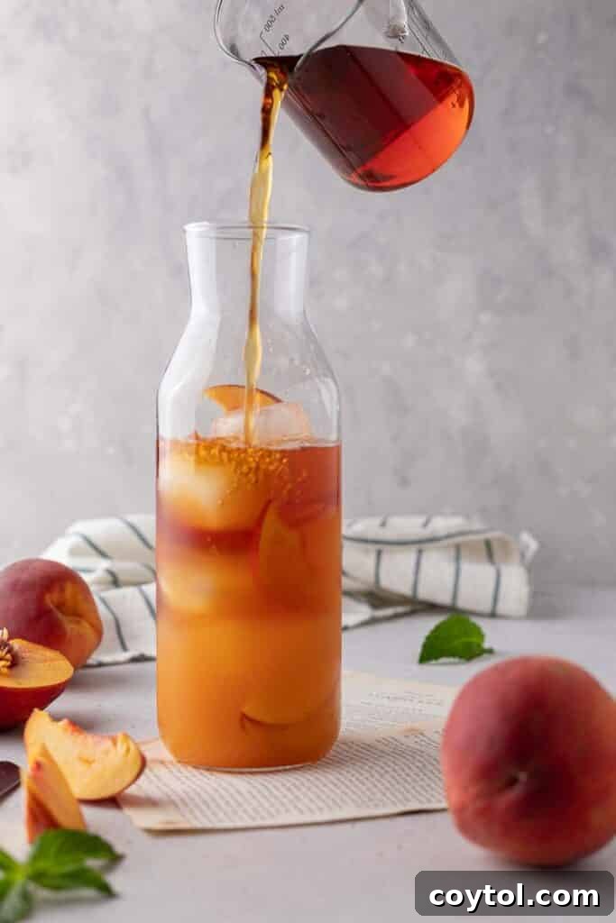 Peach syrup with black tea
