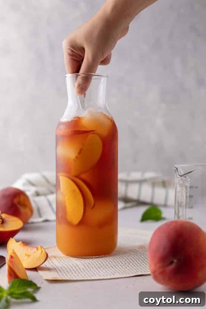 Peach syrup with black tea