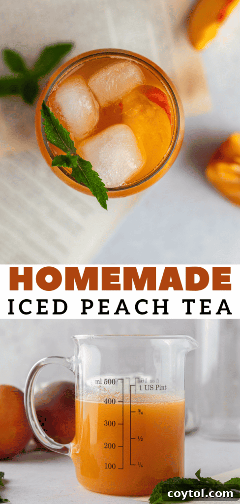 Overhead shot of iced tea