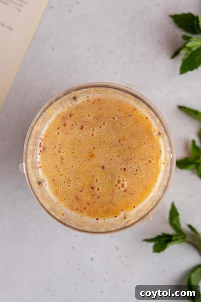 Blended peaches