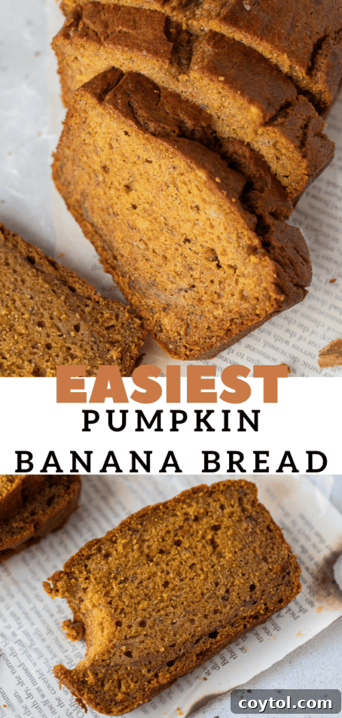 Delicious and simple pumpkin banana bread, a perfect recipe for using ripe bananas and enjoying fall flavors.