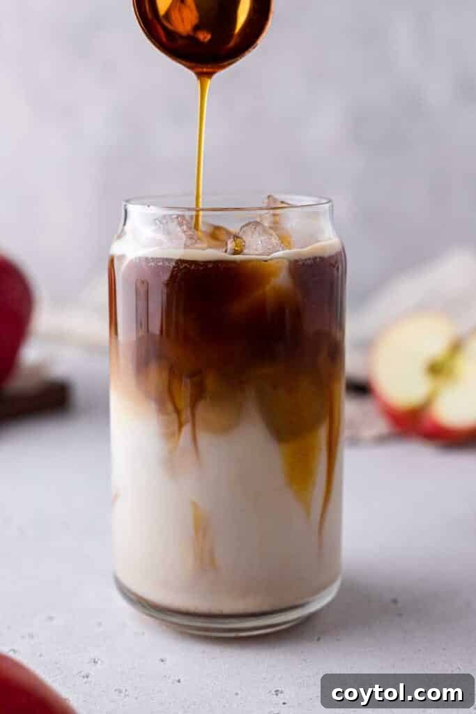 Starbucks Apple Crisp Macchiato Golden Warmth or Chilled Delight 16 Apple crisp drizzle
