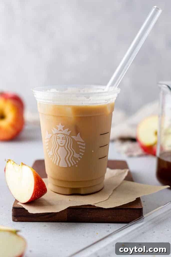 Starbucks Apple Crisp Macchiato Golden Warmth or Chilled Delight 20 Apple crisp macchiato in Starbucks cup