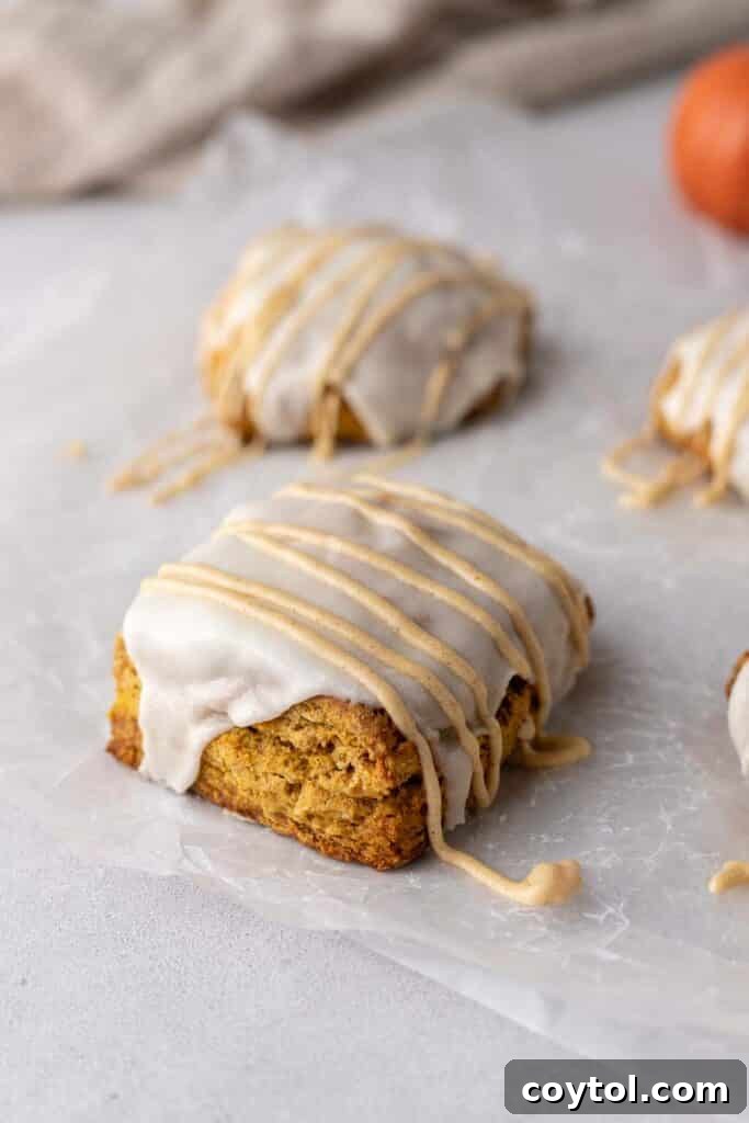Finished Starbucks pumpkin scones ready to serve