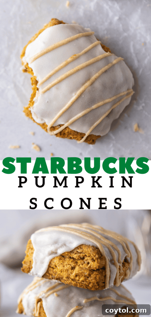 Starbucks pumpkin scones on a rustic wooden board