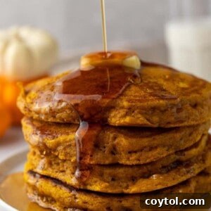 Stack of pumpkin pancakes