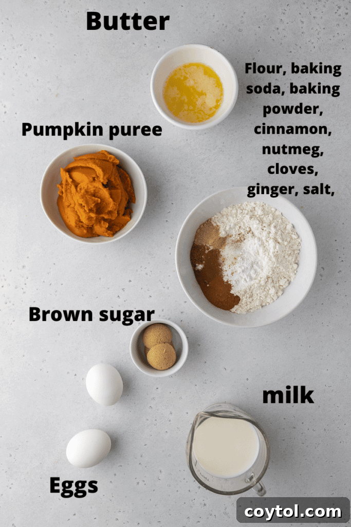 Fluffy pumpkin pancake recipe ingredients