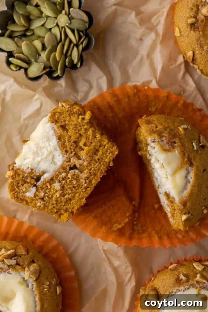 Starbucks Dupe Pumpkin Cream Cheese Muffins 16 Starbucks pumpkin cream cheese muffin cut in half