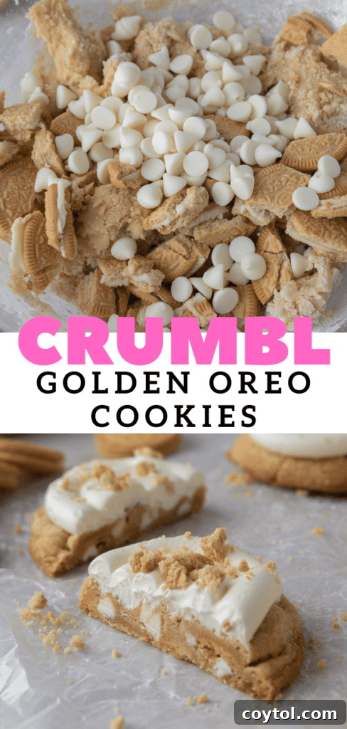 Holiday-themed image featuring Golden Oreo cookies, suitable for seasonal pinning