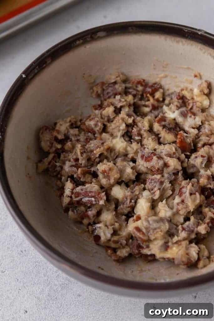 Twice-Baked Pecan Pie Sweet Potatoes 11 Fully mixed pecan streusel topping ready for baking