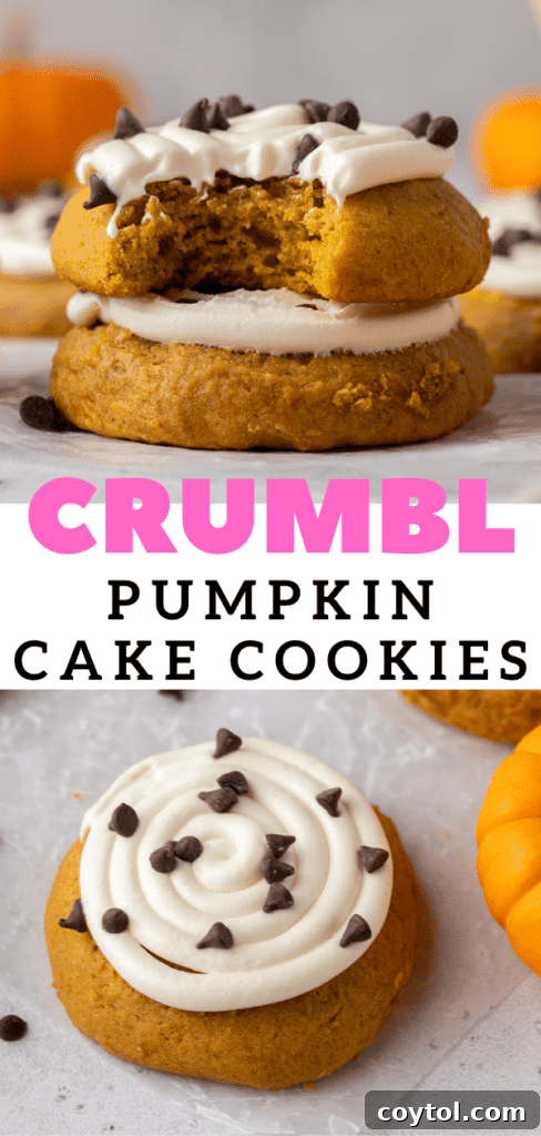 Crumbl pumpkin cake cookies for pinterest