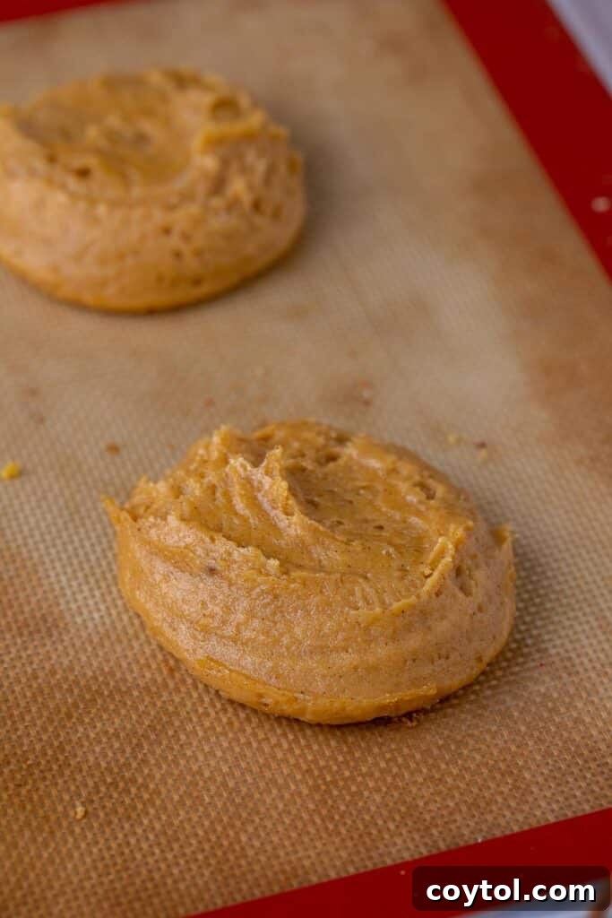 Soft pumpkin cookie batter ready for baking
