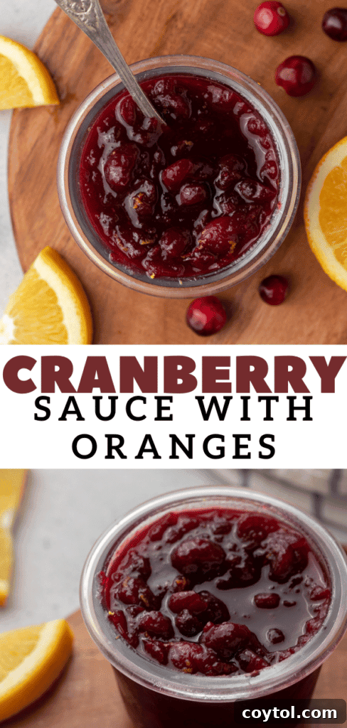 Delicious orange cranberry sauce ready for serving.