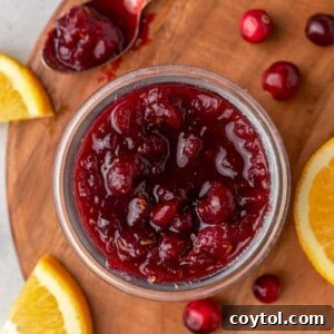 Homemade Cranberry sauce with oranges