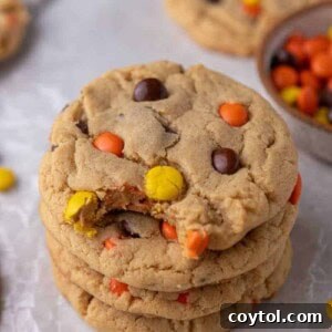 Reese's peanut butter cookies stacked